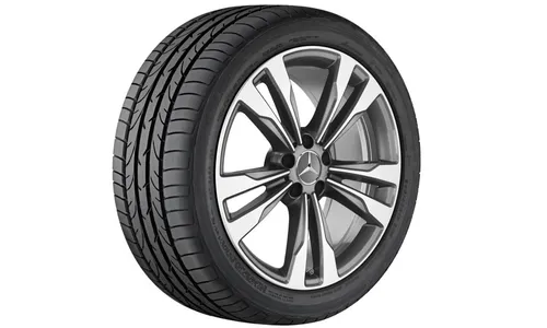 Колесный диск 8,5J×19 ET34,5 для Mercedes-Benz C218/X218, передняя и задняя оси, гималайский серый, 5 двойных спиц — фото 1