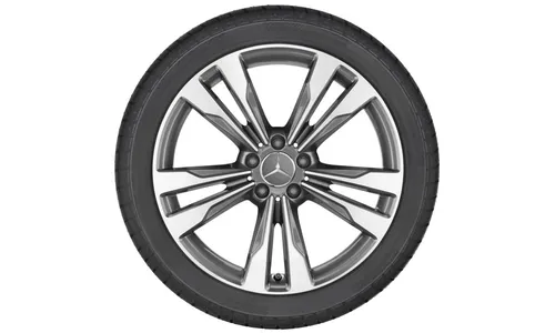 Колесный диск 8,5J×19 ET34,5 для Mercedes-Benz C218/X218, передняя и задняя оси, гималайский серый, 5 двойных спиц — фото 2