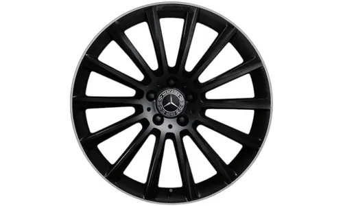 Колесный диск AMG 9,5J×20 ET38 для Mercedes-Benz S-Class 217 / S-Class 222, задняя ось, черный, с алмазной проточкой, многоспицевый — фото 1