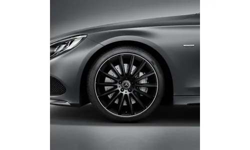 Колесный диск AMG 9,5J×20 ET38 для Mercedes-Benz S-Class 217 / S-Class 222, задняя ось, черный, с алмазной проточкой, многоспицевый — фото 2