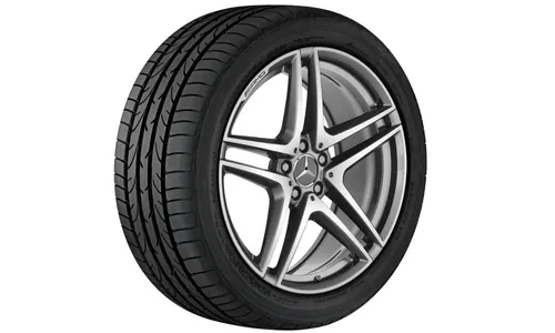 Колесный диск AMG 9,5J×20 ET39 для Mercedes-Benz S-Class 217 / S-Class 222, задняя ось, титаново-серый, 5 двойных спиц — фото 1