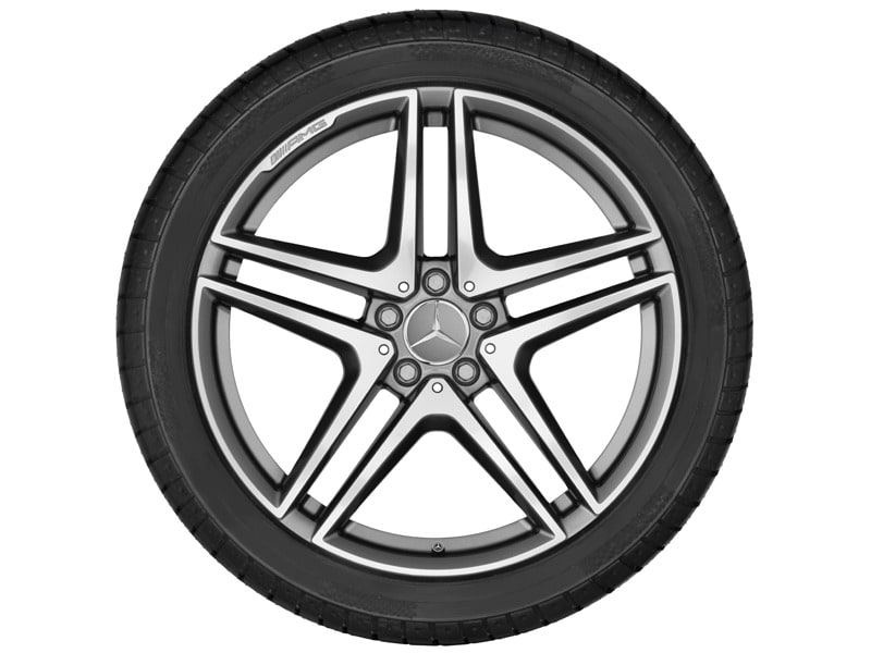 Колесный диск AMG 9,5J×20 ET39 для Mercedes-Benz S-Class 217 / S-Class 222, задняя ось, титаново-серый, 5 двойных спиц — фото 3