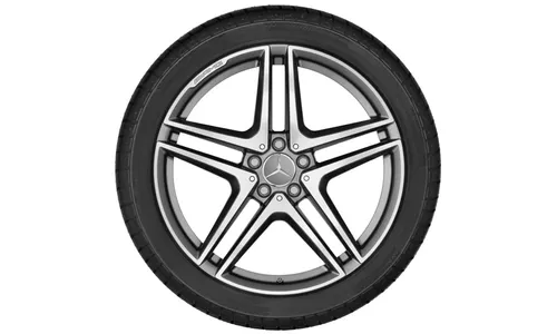 Колесный диск AMG 9,5J×20 ET39 для Mercedes-Benz S-Class 217 / S-Class 222, задняя ось, титаново-серый, 5 двойных спиц — фото 3