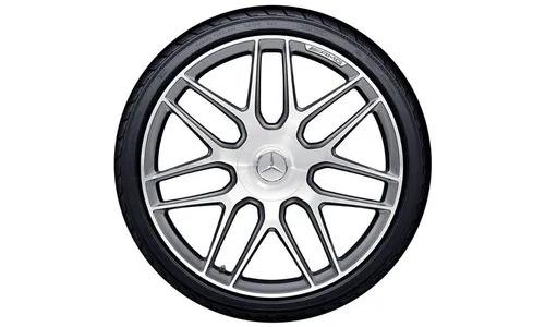 Колесный диск AMG 8,5J×20 ET39 для Mercedes-Benz S-Class 217 / S-Class 222, передняя ось, титаново-серый, с алмазной проточкой, перекрестные спицы — фото 1