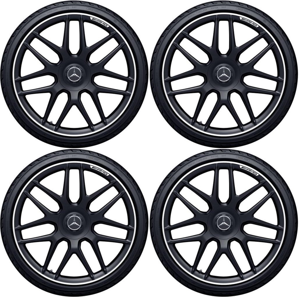 Колесный диск AMG 8,5J×20 ET39 для Mercedes-Benz S-Class 217 / S-Class 222, передняя ось, черный, матовый, перекрестные спицы — фото 3