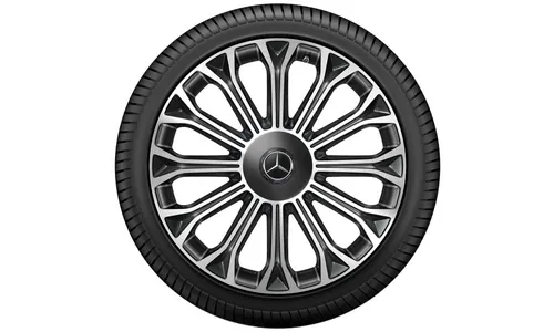 Колесный диск 9,5J×20 ET43,5 для Mercedes-Benz S-Class 222, задняя ось, серый Himalaya, с алмазной проточкой, 12 спиц — фото 1