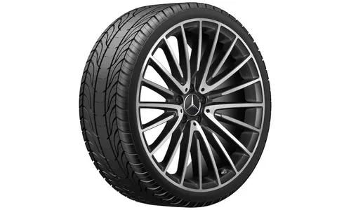 Колесный диск AMG 9J×21 ET34 для Mercedes-Benz S-Class 223, передняя ось, черный, с алмазной проточкой, многоспицевый — фото 2