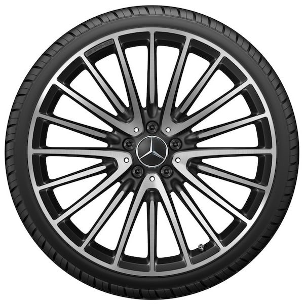 Колесный диск AMG 9J×21 ET34 для Mercedes-Benz S-Class 223, передняя ось, черный, с алмазной проточкой, многоспицевый — фото 3