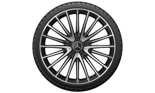 Колесный диск AMG 9J×21 ET34 для Mercedes-Benz S-Class 223, передняя ось, черный, с алмазной проточкой, многоспицевый — фото 3