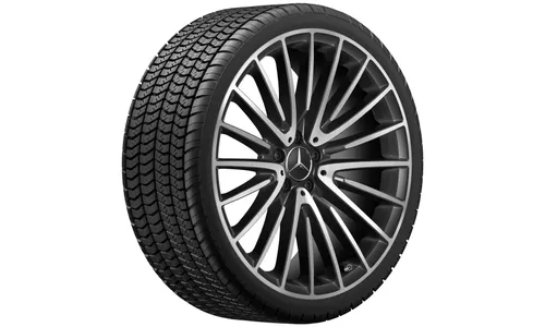 Колесный диск AMG 10J×21 ET48 для Mercedes-Benz S-Class 223, задняя ось, черный, с алмазной проточкой, многоспицевый — фото 3