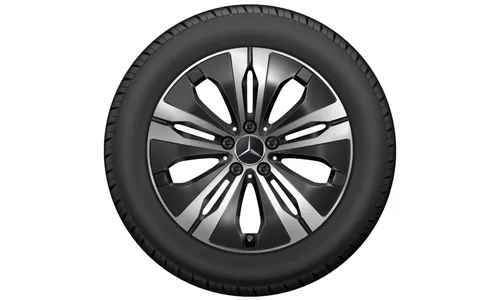 Колесный диск 8J×18 ET29 для Mercedes-Benz S-Class 223, передняя и задняя оси, черный, с алмазной проточкой, 5 декоративных отверстий — фото 2