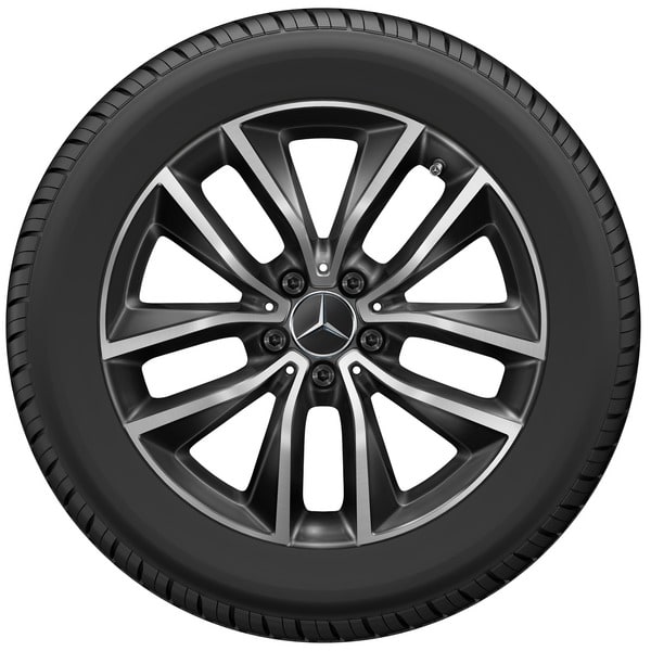 Колесный диск 8J×18 ET37 для Mercedes-Benz S-Class 223, передняя и задняя оси, черный, с алмазной проточкой, 5 двойных спиц — фото 3