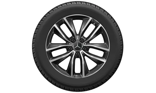 Колесный диск 8J×18 ET37 для Mercedes-Benz S-Class 223, передняя и задняя оси, черный, с алмазной проточкой, 5 двойных спиц — фото 3