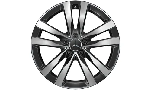 Колесный диск 8,5J×19 ET31,5 для Mercedes-Benz S-Class 223, передняя и задняя оси, черный, с алмазной проточкой, 5 двойных спиц — фото 1