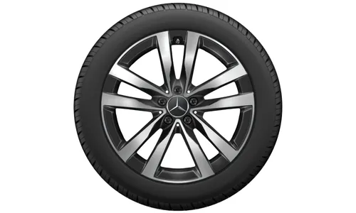 Колесный диск 8,5J×19 ET31,5 для Mercedes-Benz S-Class 223, передняя и задняя оси, черный, с алмазной проточкой, 5 двойных спиц — фото 2
