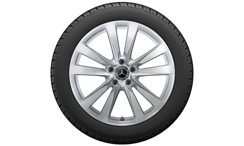 Колесный диск 8,5J×19 ET31,5 для Mercedes-Benz S-Class 223, передняя и задняя оси, серебристый Vanadium Silver, окрашенный, 5 двойных спиц — фото 2