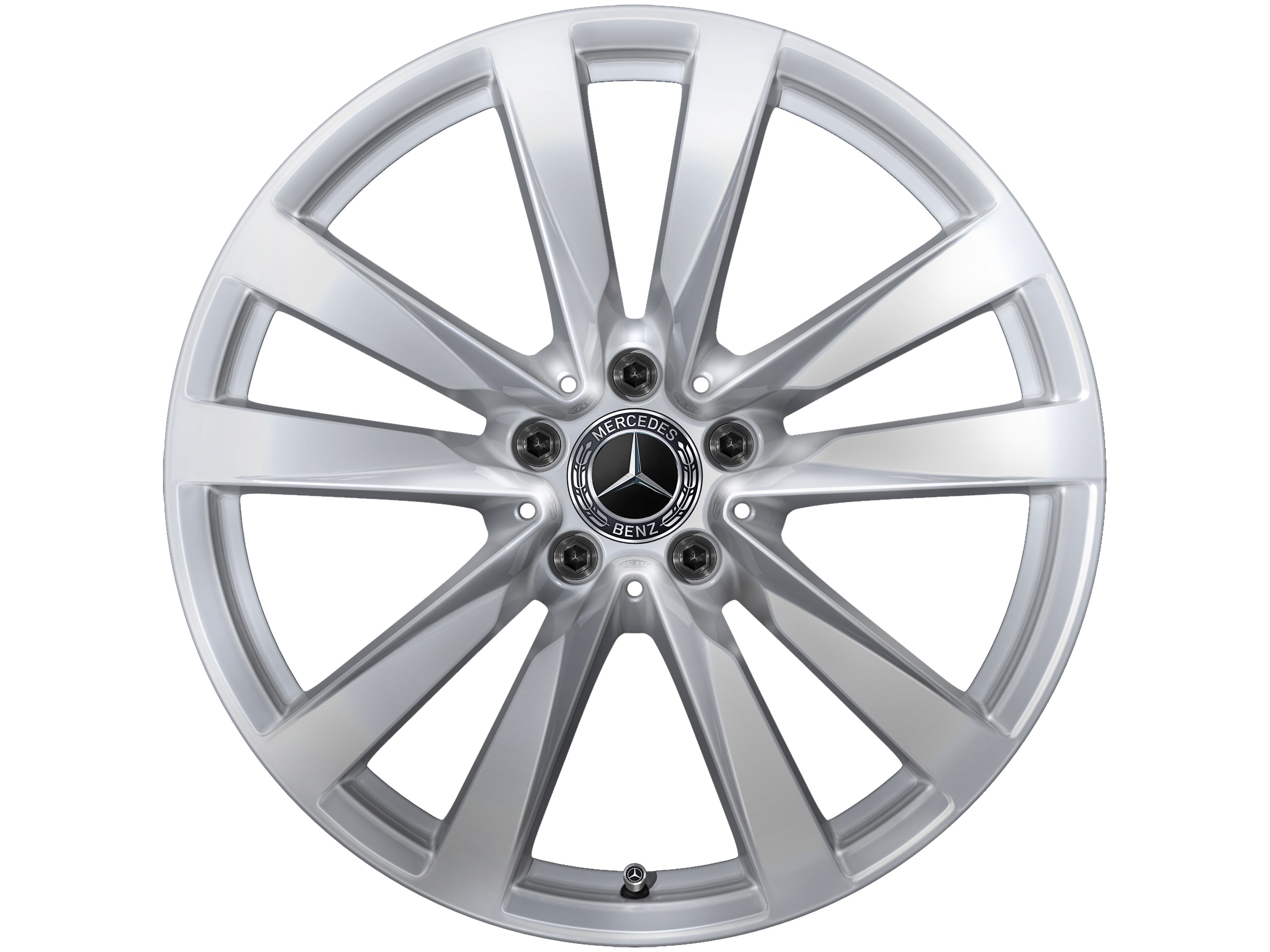 Колесный диск 10J×19 ET48,1 для Mercedes-Benz S-Class 223, задняя ось, серебристый Vanadium Silver, окрашенный, 5 двойных спиц — фото 2