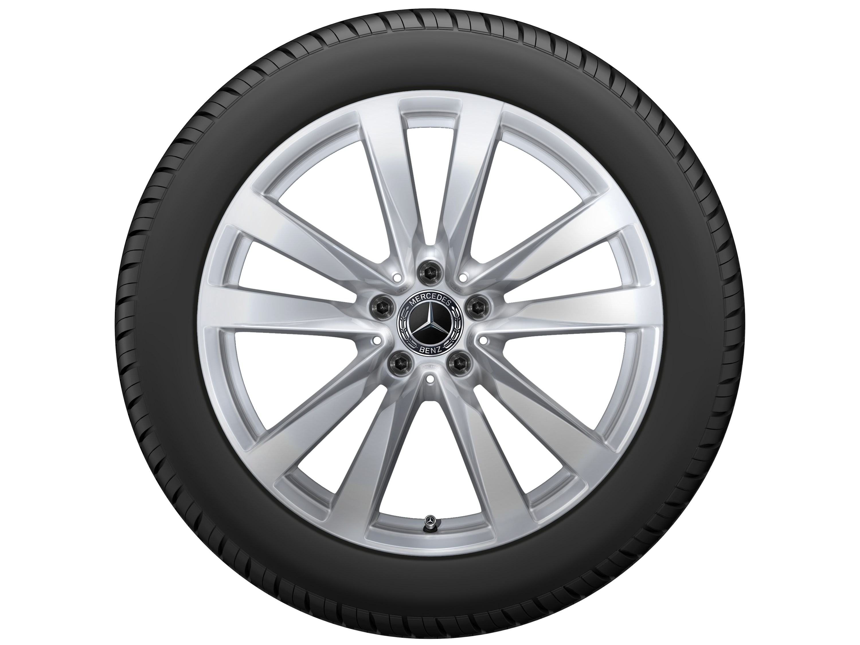 Колесный диск 10J×19 ET48,1 для Mercedes-Benz S-Class 223, задняя ось, серебристый Vanadium Silver, окрашенный, 5 двойных спиц — фото 4