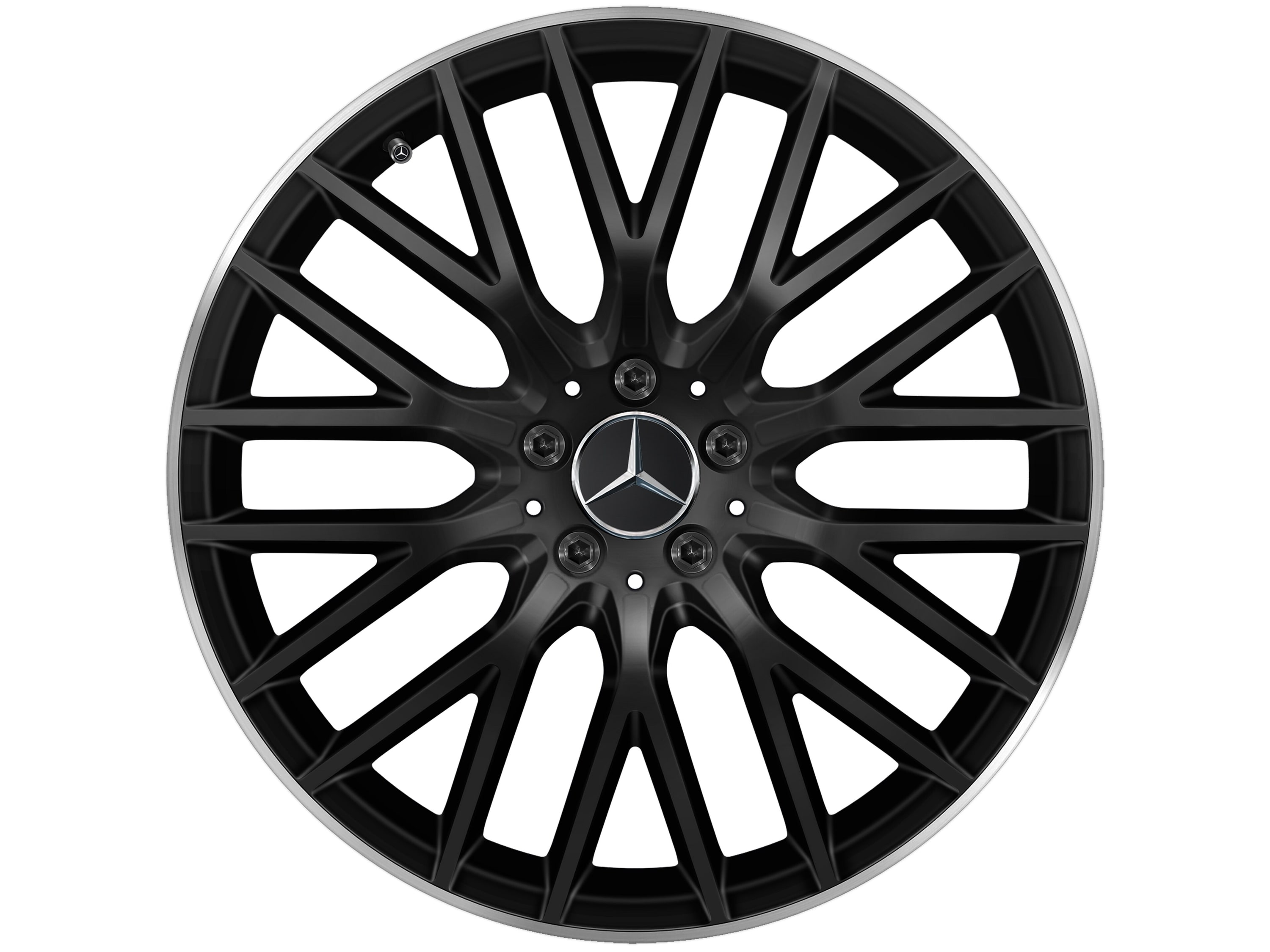 Колесный диск 9J×20 ET34 для Mercedes-Benz S-Class 223, передняя и задняя оси, черный, матовый, Y-образные спицы — фото 1