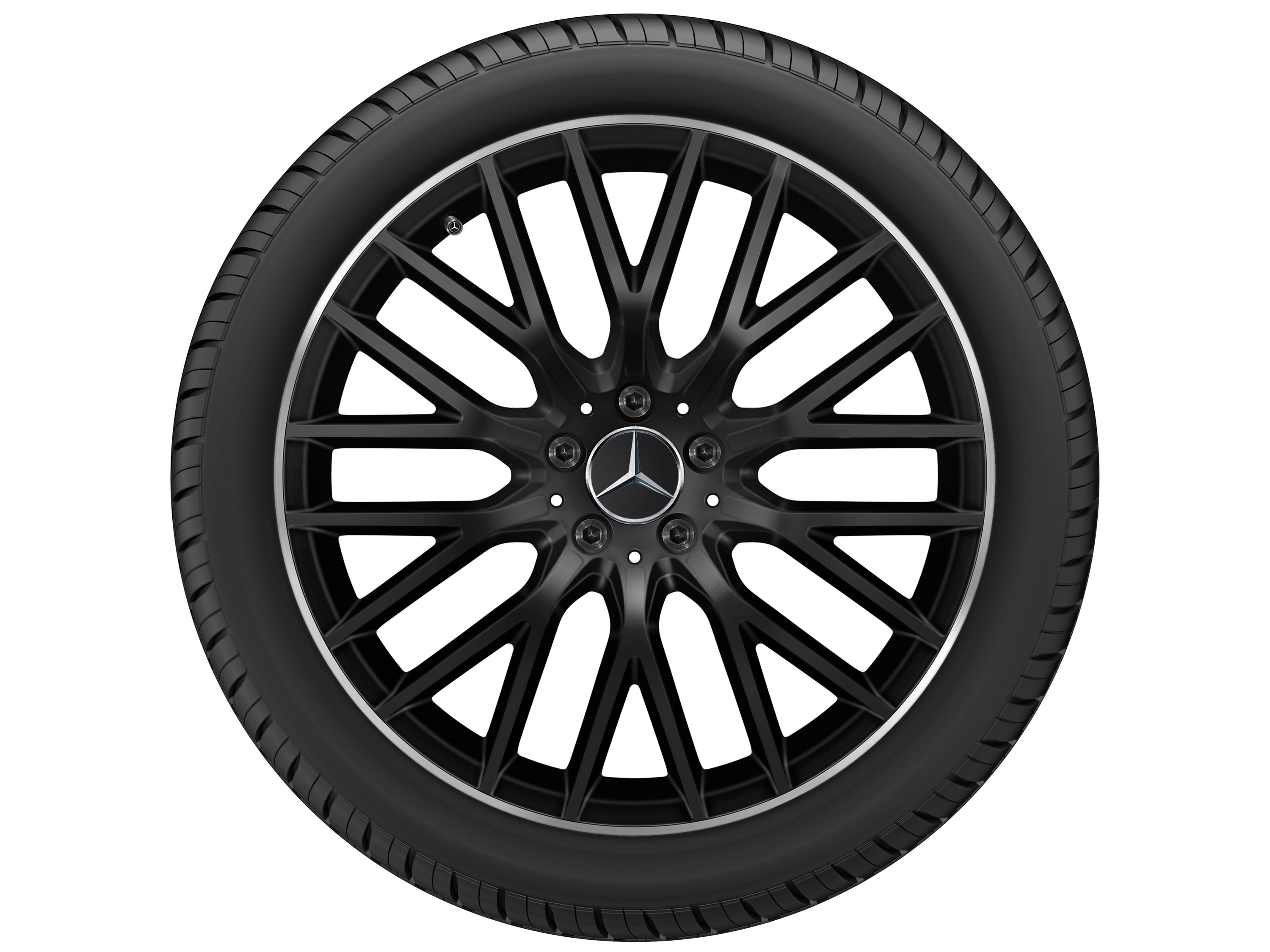Колесный диск 9J×20 ET34 для Mercedes-Benz S-Class 223, передняя и задняя оси, черный, матовый, Y-образные спицы — фото 3