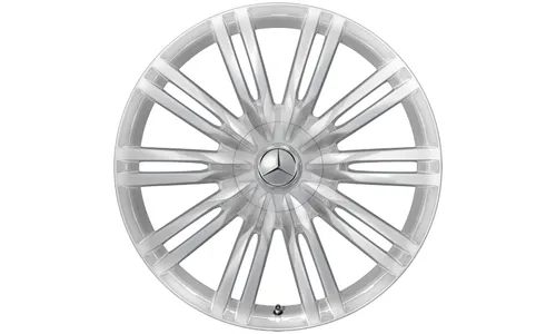 Колесный диск 9J×20 ET34 для Mercedes-Benz S-Class 223, передняя и задняя оси, серебристый, полированный, 10 двойных спиц — фото 1