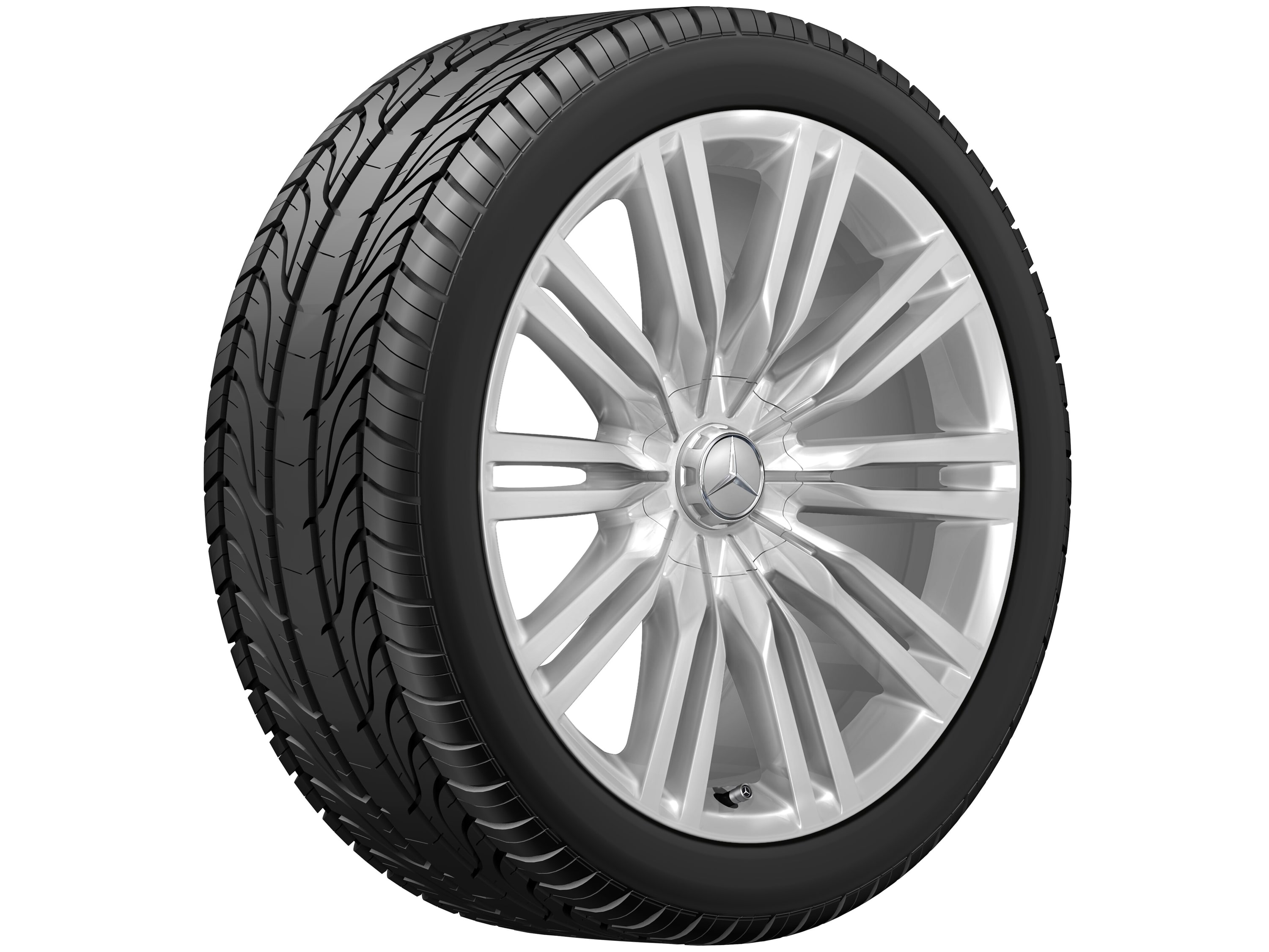 Колесный диск 10J×20 ET48,1 для Mercedes-Benz S-Class 223, задняя ось, серебристый, полированный, 10 двойных спиц — фото 3