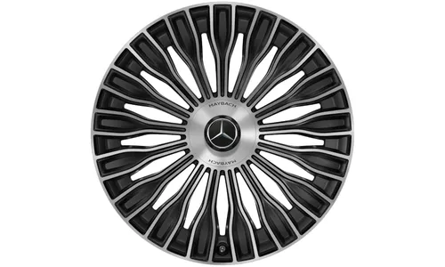 Колесный диск Maybach 9J×21 ET34,1 для Mercedes-Maybach S-Class 223, передняя и задняя оси, черный, с алмазной проточкой, многоспицевый — фото 1