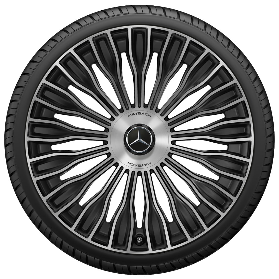 Колесный диск Maybach 9J×21 ET34,1 для Mercedes-Maybach S-Class 223, передняя и задняя оси, черный, с алмазной проточкой, многоспицевый — фото 2