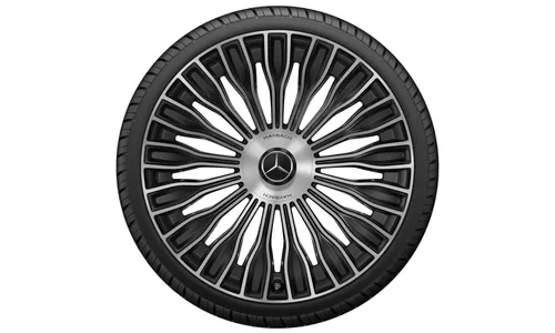 Колесный диск Maybach 9J×21 ET34,1 для Mercedes-Maybach S-Class 223, передняя и задняя оси, черный, с алмазной проточкой, многоспицевый — фото 2
