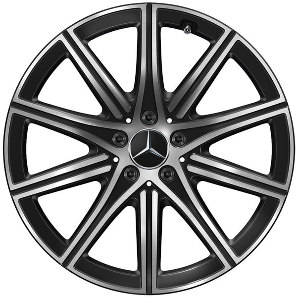 Колесный диск 10J×19 ET48,1 для Mercedes-Benz S-Class 223, задняя ось, черный, с алмазной проточкой, 10 спиц — фото 1