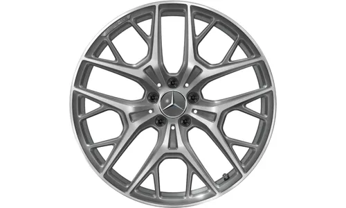 Колесный диск 9J×20 ET34 для Mercedes-Benz S-Class 223, передняя и задняя оси, серый Himalaya, с алмазной проточкой, перекрестные спицы — фото 1