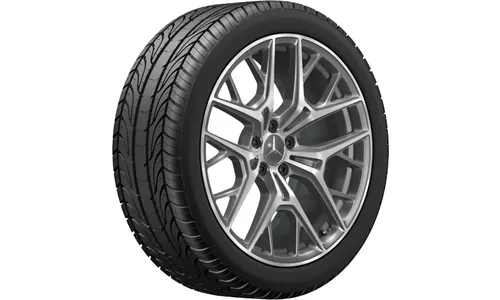 Колесный диск 9J×20 ET34 для Mercedes-Benz S-Class 223, передняя и задняя оси, серый Himalaya, с алмазной проточкой, перекрестные спицы — фото 3