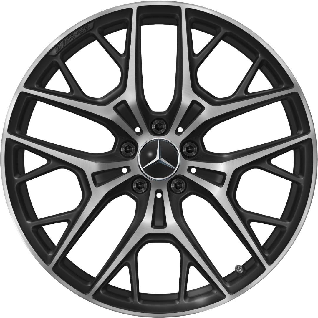 Колесный диск 9J×20 ET34 для Mercedes-Benz S-Class 223, передняя и задняя оси, черный, с алмазной проточкой, перекрестные спицы — фото 1