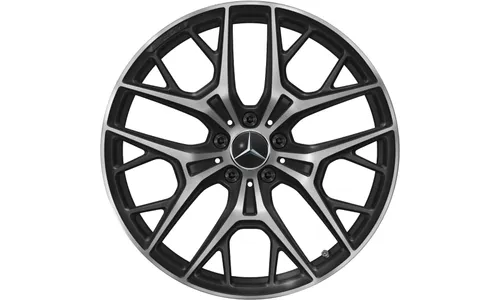 Колесный диск 9J×20 ET34 для Mercedes-Benz S-Class 223, передняя и задняя оси, черный, с алмазной проточкой, перекрестные спицы — фото 1