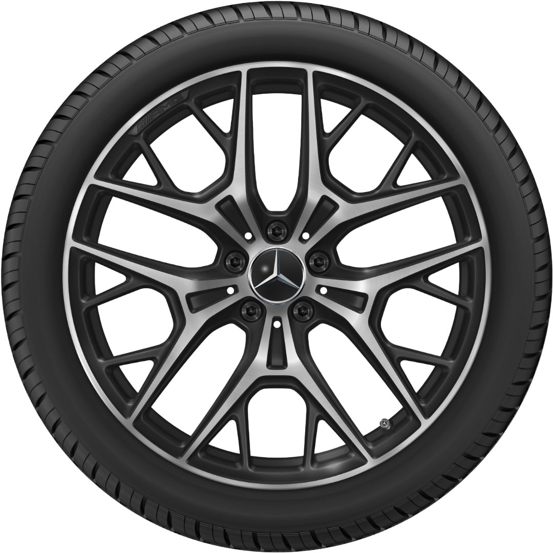 Колесный диск 9J×20 ET34 для Mercedes-Benz S-Class 223, передняя и задняя оси, черный, с алмазной проточкой, перекрестные спицы — фото 2