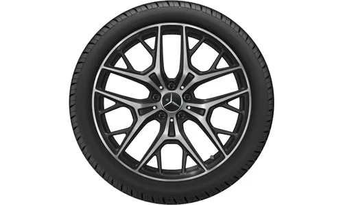 Колесный диск 9J×20 ET34 для Mercedes-Benz S-Class 223, передняя и задняя оси, черный, с алмазной проточкой, перекрестные спицы — фото 2