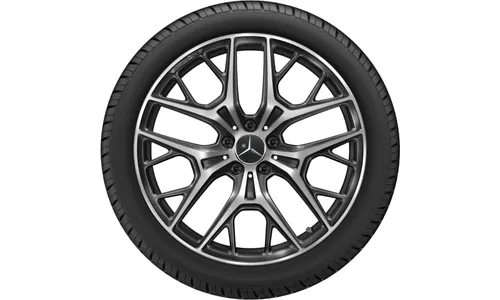 Колесный диск AMG 9J×20 ET34 для Mercedes-Benz S-Class 223, передняя и задняя оси, черный, с алмазной проточкой, перекрестные спицы — фото 2