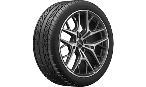 Колесный диск AMG 9J×20 ET34 для Mercedes-Benz S-Class 223, передняя и задняя оси, черный, с алмазной проточкой, перекрестные спицы — фото 3