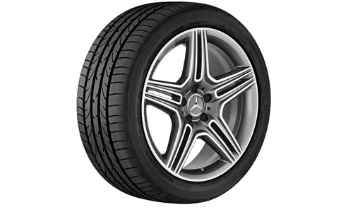 Колесный диск AMG 9J×19 ET27 для Mercedes-Benz SL 231, передняя ось, титаново-серый, 5 двойных спиц — фото 1