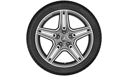 Колесный диск AMG 9J×19 ET27 для Mercedes-Benz SL 231, передняя ось, титаново-серый, 5 двойных спиц — фото 2