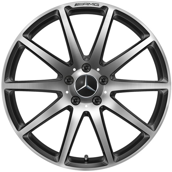 Колесный диск AMG 9J×19 ET27 для Mercedes-Benz SL 231, передняя ось, черный, с алмазной проточкой, 10 спиц — фото 1