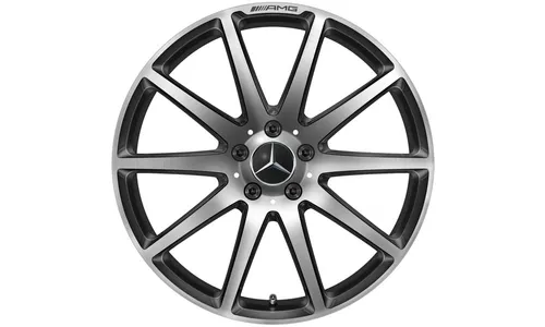 Колесный диск AMG 9J×19 ET27 для Mercedes-Benz SL 231, передняя ось, черный, с алмазной проточкой, 10 спиц — фото 1