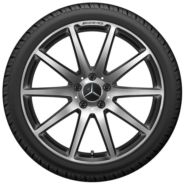 Колесный диск AMG 9J×19 ET27 для Mercedes-Benz SL 231, передняя ось, черный, с алмазной проточкой, 10 спиц — фото 3
