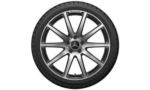 Колесный диск AMG 9J×19 ET27 для Mercedes-Benz SL 231, передняя ось, черный, с алмазной проточкой, 10 спиц — фото 3