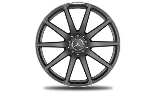 Колесный диск AMG 9J×19 ET27 для Mercedes-Benz SL 231, передняя ось, титаново-серый, с алмазной проточкой, 10 спиц — фото 1
