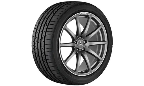 Колесный диск AMG 9J×19 ET27 для Mercedes-Benz SL 231, передняя ось, титаново-серый, с алмазной проточкой, 10 спиц — фото 2