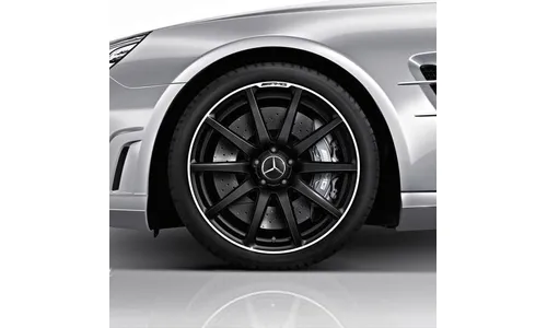 Колесный диск AMG 9J×19 ET27 для Mercedes-Benz SL 231, передняя ось, черный, матовый, с алмазной проточкой, 10 спиц — фото 1