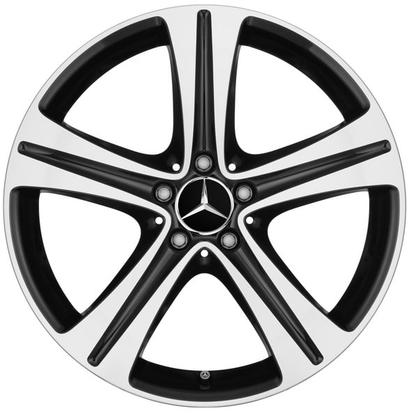 Колесный диск 8,5J×19 ET35,5 для Mercedes-Benz SL 231, передняя ось, черный, с алмазной проточкой, 5 спиц — фото 1