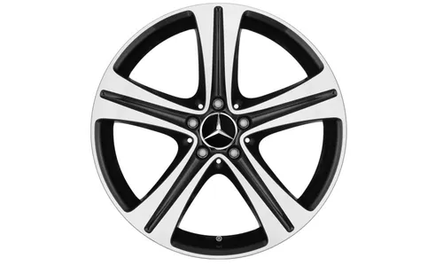 Колесный диск 8,5J×19 ET35,5 для Mercedes-Benz SL 231, передняя ось, черный, с алмазной проточкой, 5 спиц — фото 1