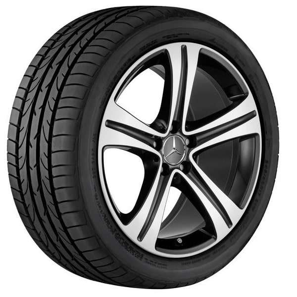 Колесный диск 8,5J×19 ET35,5 для Mercedes-Benz SL 231, передняя ось, черный, с алмазной проточкой, 5 спиц — фото 2